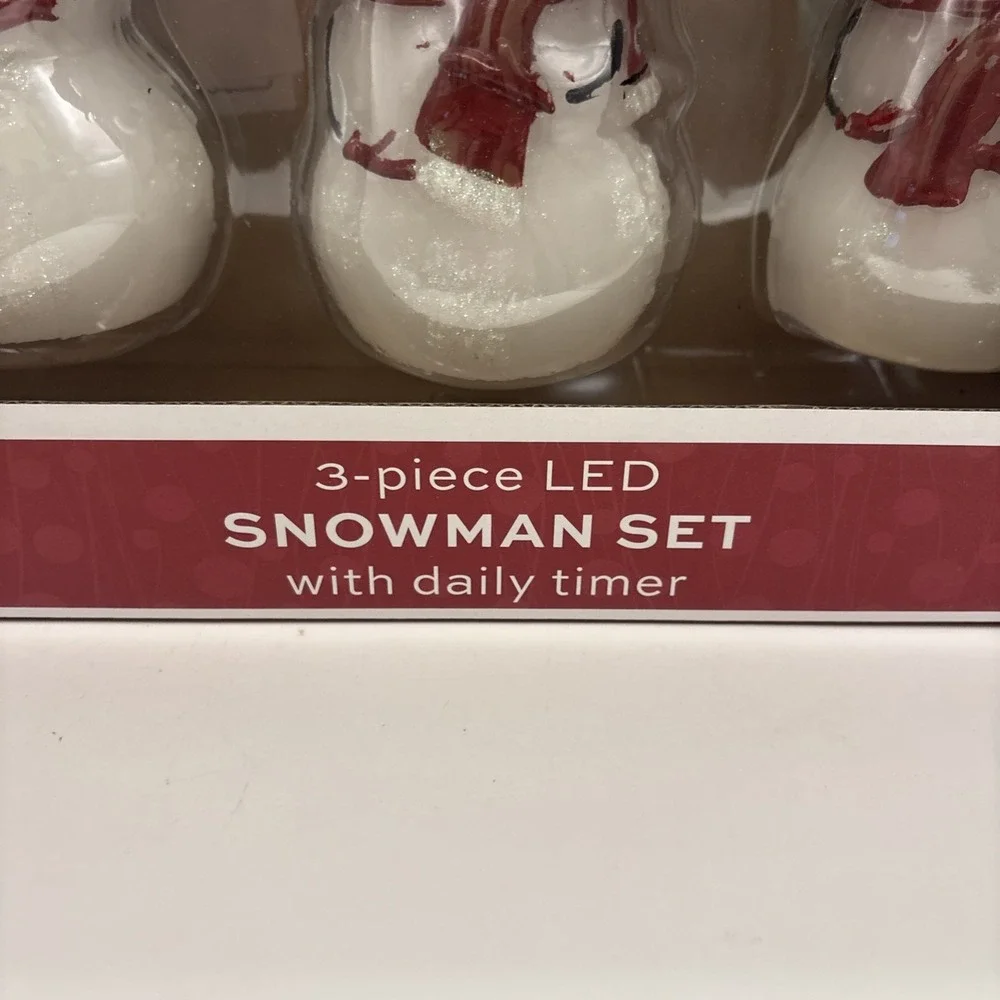 Order Home Collection~3 pcs LED Snowman Set w/Daily Timer~NIB
